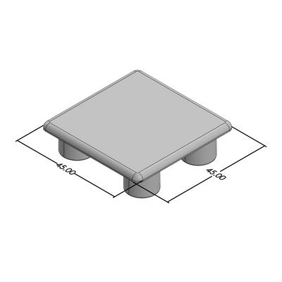 60-010-2 MODULAR SOLUTIONS POLYAMIDE PART END CAP 45MM X 45MM LIGHT GRAY